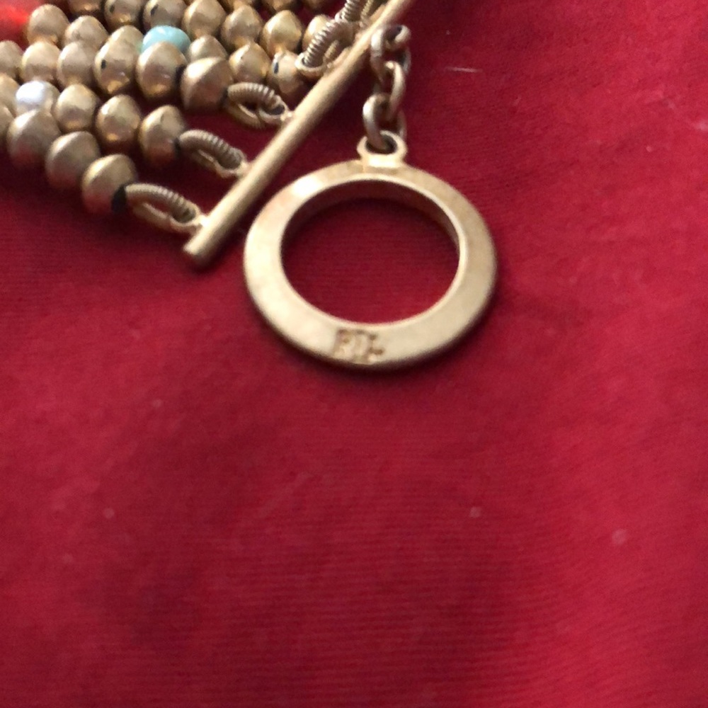 LAUREN RALPH LAUREN BRACELETW/GOLD+BLUE +RED BEADS - Picture 8 of 9